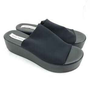 Steve Madden VTG Y2K/90s Slinky Slides Slip On Platform Sandals 8 Black